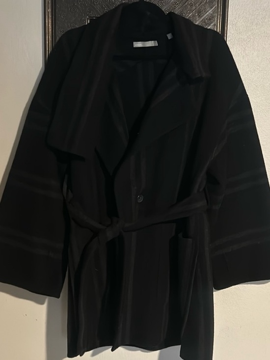 Vince Jackets & Blazers - Vince Black Belted Drape Front Jacket Coat XL Elegant and Chic!